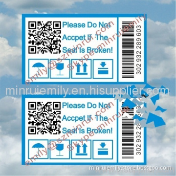 Custom Tamper Proof Evident Seal Stickers With Custom Qr Code 
